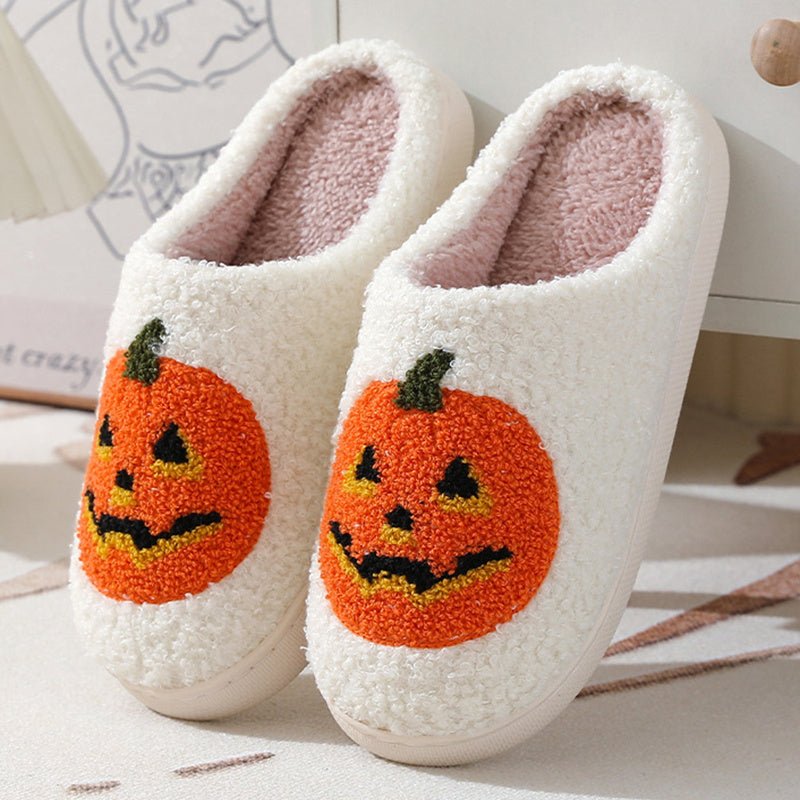 Halloween Pumpkin Cartoon Slippers Warm Winter Slippers Men And Women Couples Indoor House Shoes - 9 Boss Studio Mp3 store