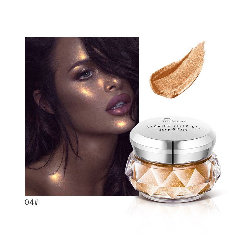 Face Highlighter Jelly Gel Mermaid Eyeshadow Glow Body Glitter Festival Makeup Iluminador Gold Liquid Highlighter Bronzer - 9 Boss Studio Mp3 store