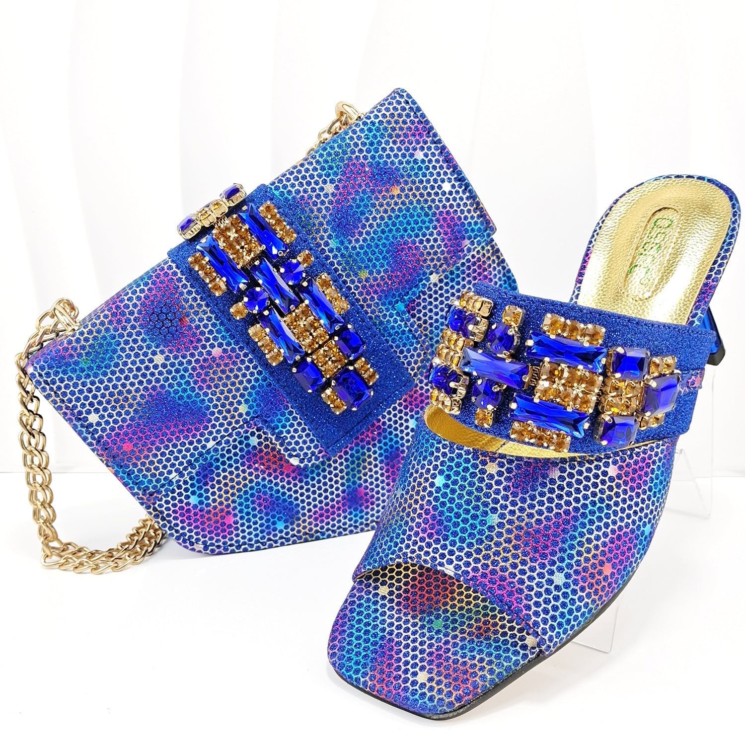 Women's Shoes And Bags Suit Camouflage Fabric Drill Buckle Decorative Casual High Heel Slippers - 9 Boss Studio Mp3 store