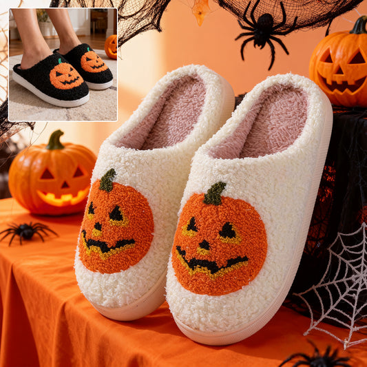 Halloween Pumpkin Cartoon Slippers Warm Winter Slippers Men And Women Couples Indoor House Shoes - 9 Boss Studio Mp3 store