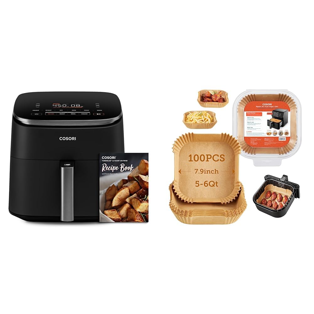 Cosori 9 - in - 1 TurboBlaze Air Fryer 6 Qt, Premium Ceramic Coating, 90°–450°F, Precise Heating for Even Results, Air Fry, Roast, Bake, Broil, Dry, Frozen, Proof, Reheat, Keep Warm, 120V - 9 Boss Studio Mp3 store
