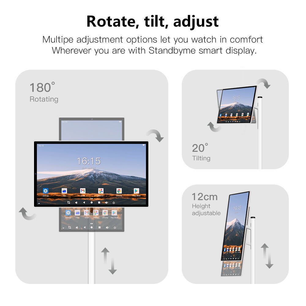 24 Inch Touch Screen 8 - core CPU Android OS 128GB Rotation Monitor Built - in Battery With 13MP Camera Rollable Smart Portable TV - 9 Boss Studio Mp3 store