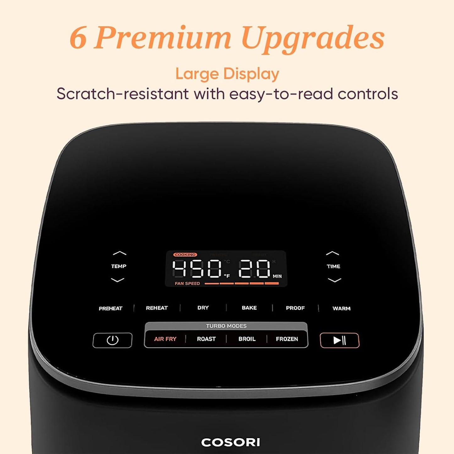 Cosori 9 - in - 1 TurboBlaze Air Fryer 6 Qt, Premium Ceramic Coating, 90°–450°F, Precise Heating for Even Results, Air Fry, Roast, Bake, Broil, Dry, Frozen, Proof, Reheat, Keep Warm, 120V - 9 Boss Studio Mp3 store