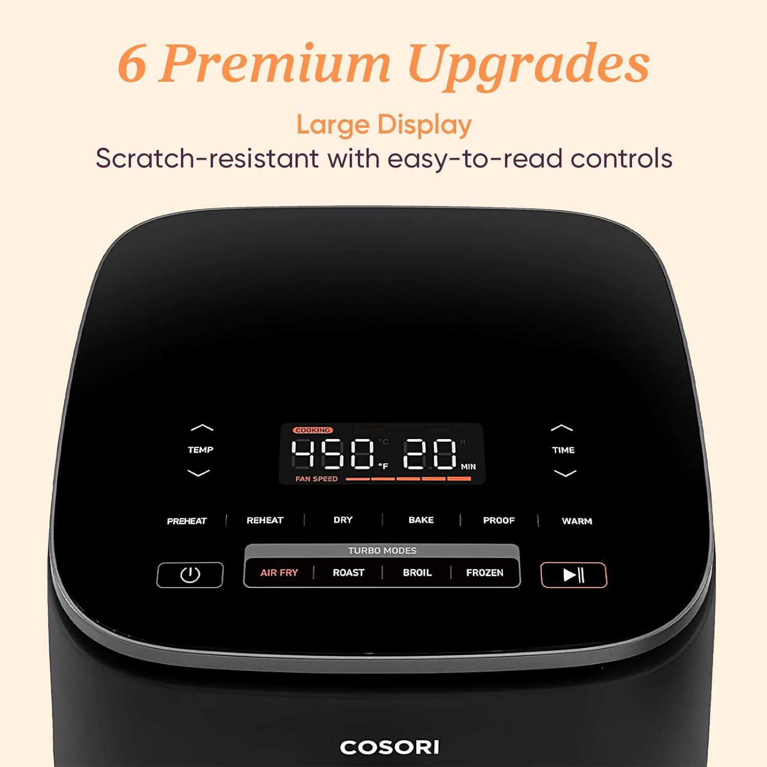 Cosori 9 - in - 1 TurboBlaze Air Fryer 6 Qt, Premium Ceramic Coating, 90°–450°F, Precise Heating for Even Results, Air Fry, Roast, Bake, Broil, Dry, Frozen, Proof, Reheat, Keep Warm, 120V - 9 Boss Studio Mp3 store