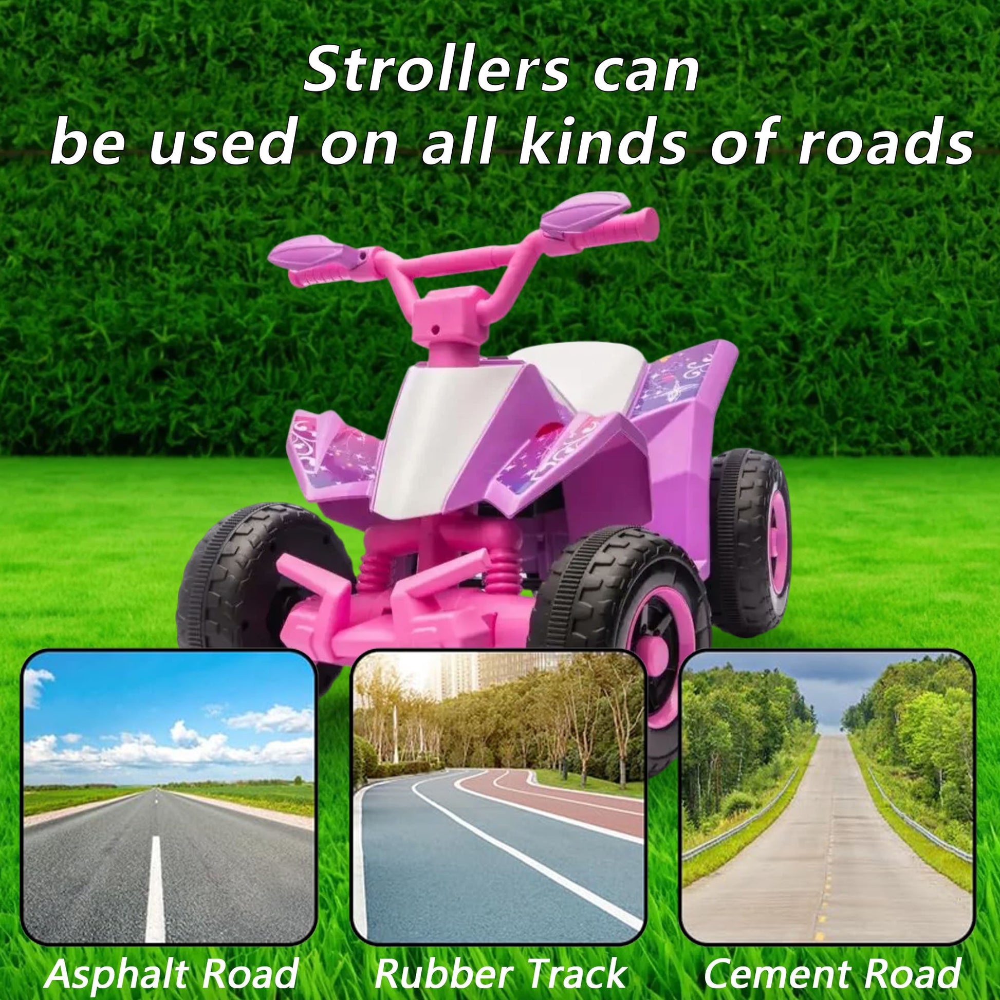 6V Battery Powered Kids Electric Vehicle, Kids Ride On ATV, 4 Wheeler Quad W Headlights, MP3, USB, Volume Control, Large Seat, Electric Ride On Toys Best Gifts For Age 3 - 6 Years Old - 9 Boss Studio Mp3 store