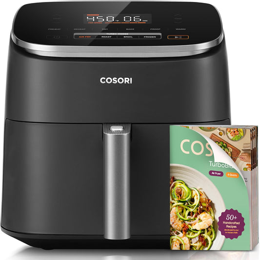 Cosori 9 - in - 1 TurboBlaze Air Fryer 6 Qt, Premium Ceramic Coating, 90°–450°F, Precise Heating for Even Results, Air Fry, Roast, Bake, Broil, Dry, Frozen, Proof, Reheat, Keep Warm, 120V - 9 Boss Studio Mp3 store