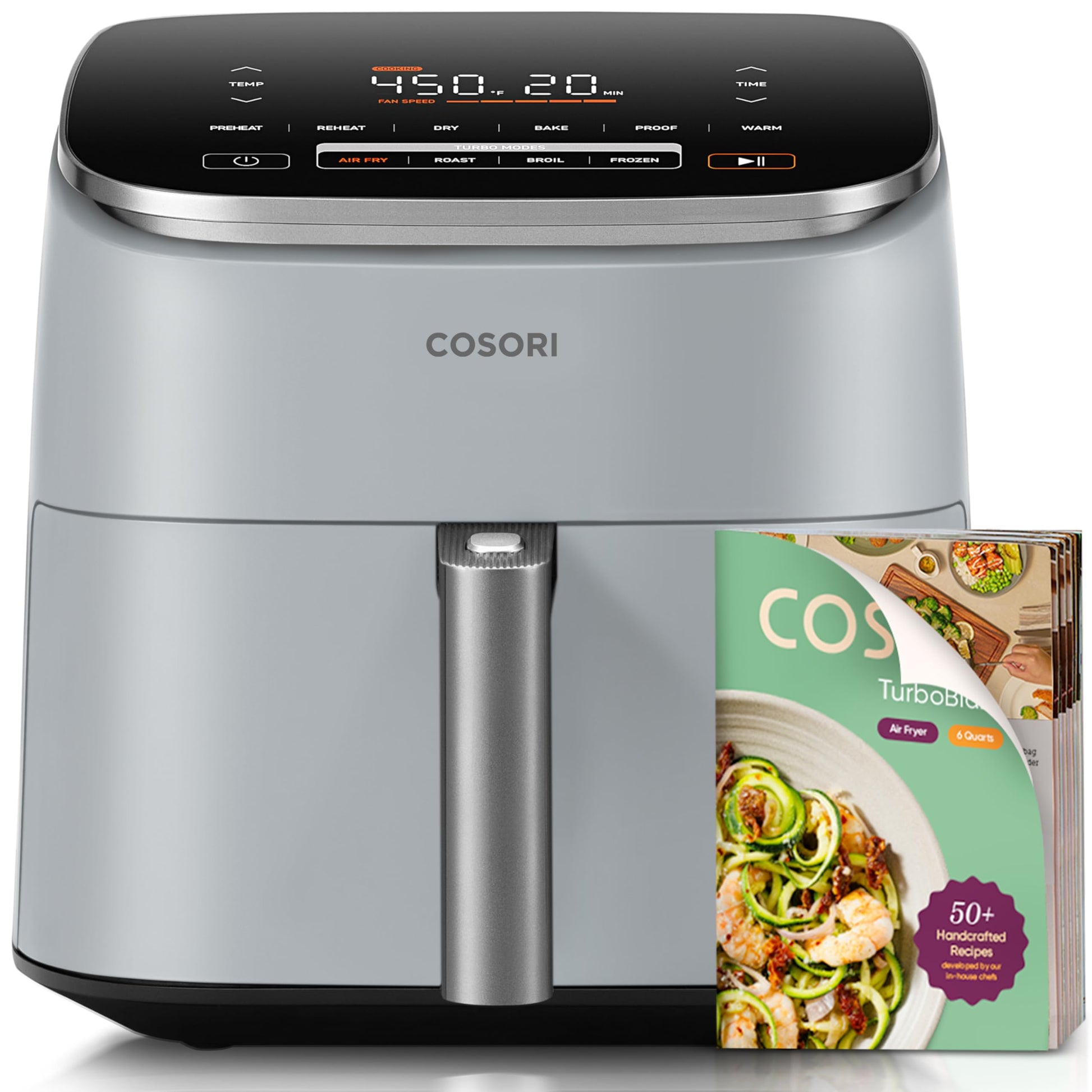 Cosori 9 - in - 1 TurboBlaze Air Fryer 6 Qt, Premium Ceramic Coating, 90°–450°F, Precise Heating for Even Results, Air Fry, Roast, Bake, Broil, Dry, Frozen, Proof, Reheat, Keep Warm, 120V - 9 Boss Studio Mp3 store