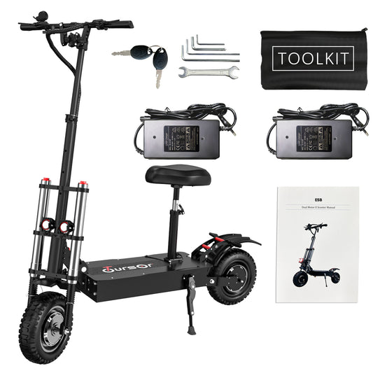 Electric Scooter With Seat, 6000W Power Dual Motor Top Speed 50MPH 60V 35Ah Battery 50 Miles Range, 11 Inch Off - Road Tires For Street Commuting And Limit Offroad - 9 Boss Studio Mp3 store