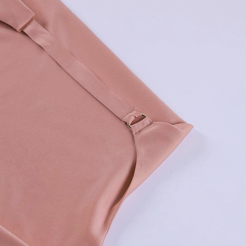 Satin Party Dress V Neck Backless Mini Sleeveless Summer Party Dress - 9 Boss Studio Mp3 store