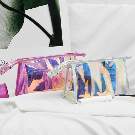 Transparent Laser Cosmetic Bag Women's Portable And Simple Waterproof - 9 Boss Studio Mp3 store