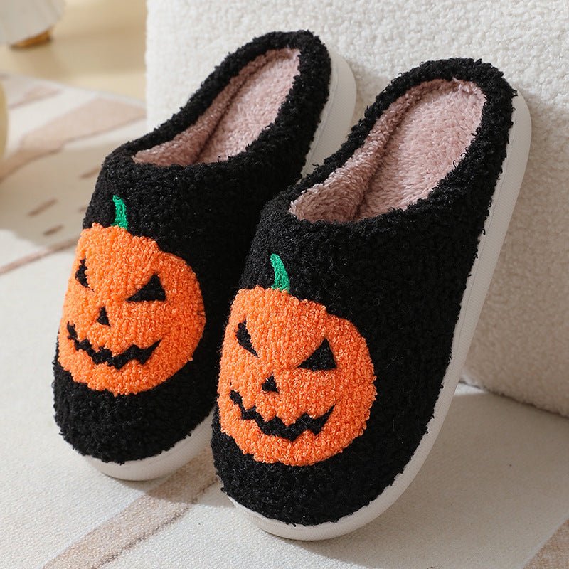 Halloween Pumpkin Cartoon Slippers Warm Winter Slippers Men And Women Couples Indoor House Shoes - 9 Boss Studio Mp3 store