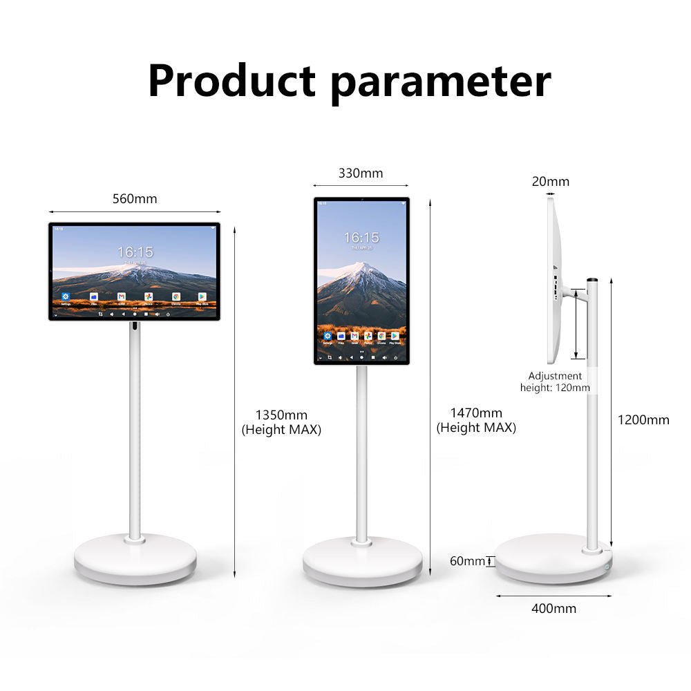 24 Inch Touch Screen 8 - core CPU Android OS 128GB Rotation Monitor Built - in Battery With 13MP Camera Rollable Smart Portable TV - 9 Boss Studio Mp3 store