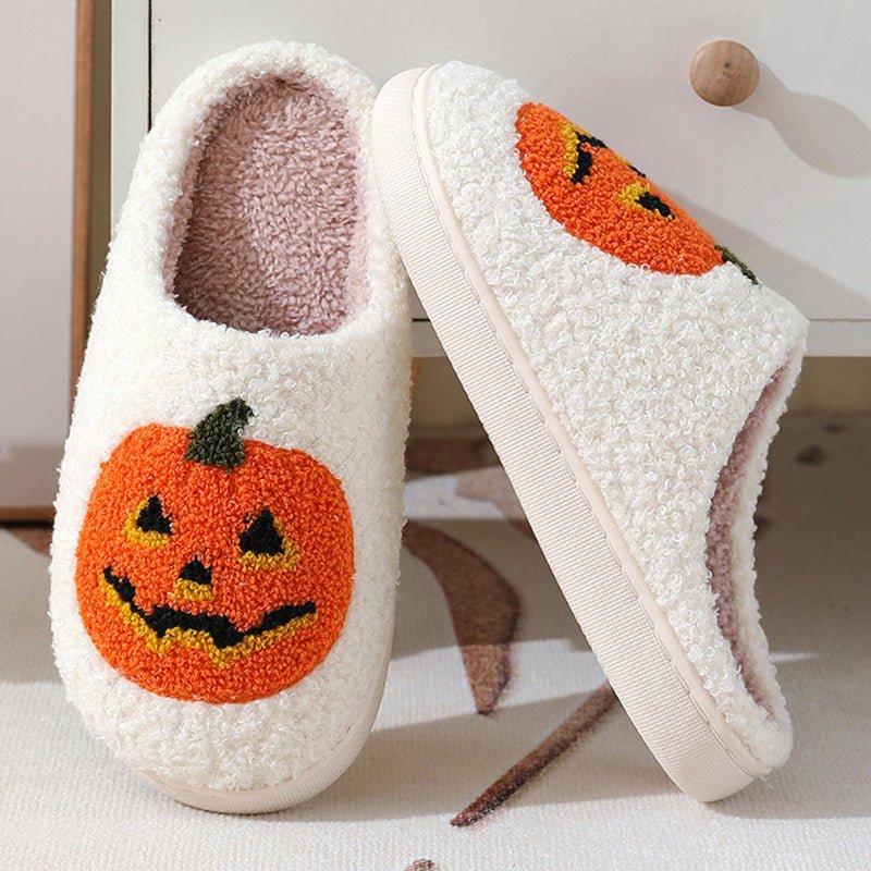 Halloween Pumpkin Cartoon Slippers Warm Winter Slippers Men And Women Couples Indoor House Shoes - 9 Boss Studio Mp3 store