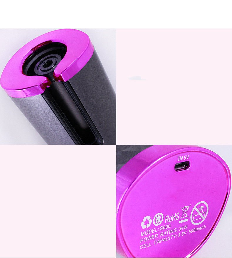 Rechargeable Automatic Hair Curler Women Portable Hair Curling Iron LCD Display Ceramic Curly Rotating Curling Wave Styer - 9 Boss Studio Mp3 store