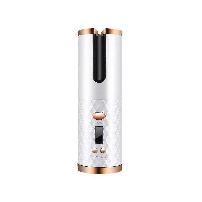 Rechargeable Automatic Hair Curler Women Portable Hair Curling Iron LCD Display Ceramic Curly Rotating Curling Wave Styer - 9 Boss Studio Mp3 store