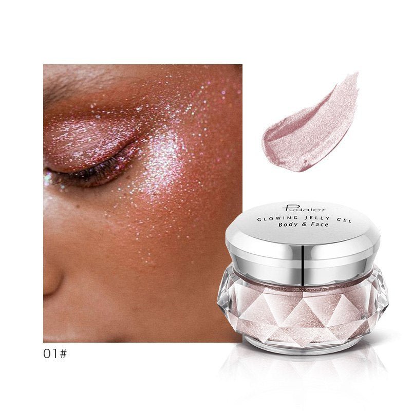 Face Highlighter Jelly Gel Mermaid Eyeshadow Glow Body Glitter Festival Makeup Iluminador Gold Liquid Highlighter Bronzer - 9 Boss Studio Mp3 store