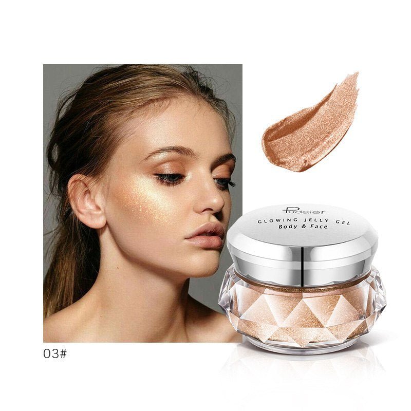 Face Highlighter Jelly Gel Mermaid Eyeshadow Glow Body Glitter Festival Makeup Iluminador Gold Liquid Highlighter Bronzer - 9 Boss Studio Mp3 store
