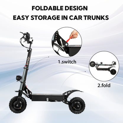 Electric Scooter With Seat, 6000W Power Dual Motor Top Speed 50MPH 60V 35Ah Battery 50 Miles Range, 11 Inch Off - Road Tires For Street Commuting And Limit Offroad - 9 Boss Studio Mp3 store
