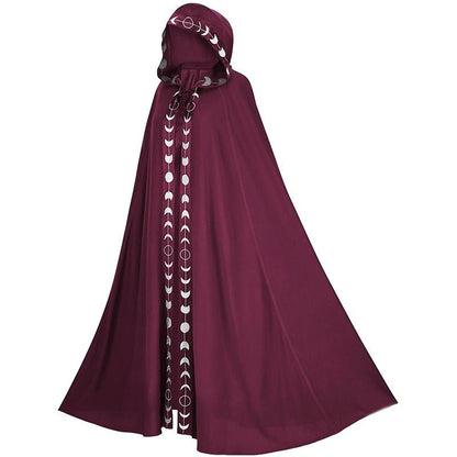 Hooded Cloak Medieval Renaissance 5 Color Printed Cloak Halloween Cosplay Costume New Fashion Festival Play Costume Halloween Costumes - 9 Boss Studio Mp3 store