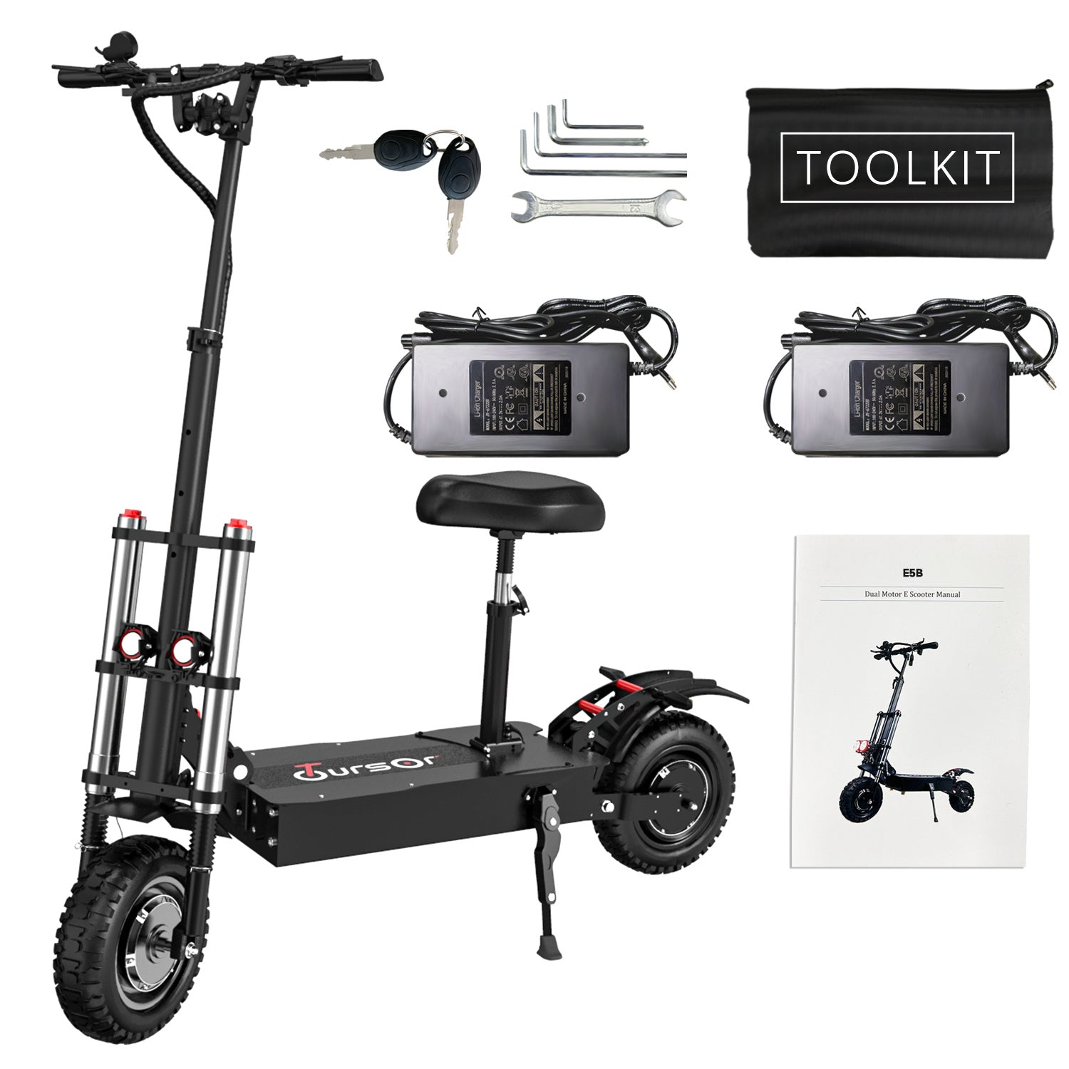 Electric Scooter With Seat, 6000W Power Dual Motor Top Speed 50MPH 60V 35Ah Battery 50 Miles Range, 11 Inch Off - Road Tires For Street Commuting And Limit Offroad - 9 Boss Studio Mp3 store