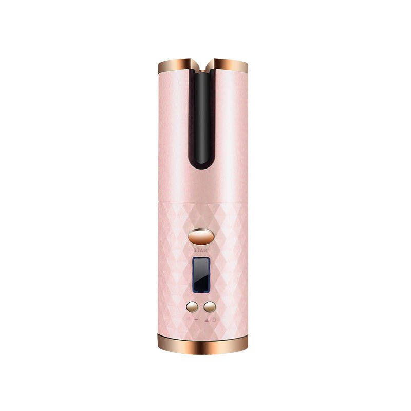 Rechargeable Automatic Hair Curler Women Portable Hair Curling Iron LCD Display Ceramic Curly Rotating Curling Wave Styer - 9 Boss Studio Mp3 store