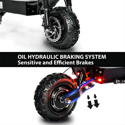 Electric Scooter With Seat, 6000W Power Dual Motor Top Speed 50MPH 60V 35Ah Battery 50 Miles Range, 11 Inch Off - Road Tires For Street Commuting And Limit Offroad - 9 Boss Studio Mp3 store